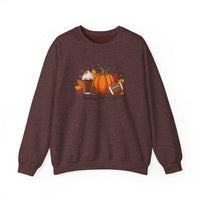 Load image into Gallery viewer, Happy Fall Y'all Sweatshirt — Pumpkin, Latte &amp; Football Crewneck