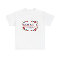 Load image into Gallery viewer, America 250th Anniversary Surrounded by Flowers T-shirt