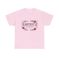 Load image into Gallery viewer, America 250th Anniversary Surrounded by Flowers T-shirt
