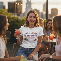 Load image into Gallery viewer, America 250th Anniversary Surrounded by Flowers T-shirt