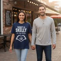 Load image into Gallery viewer, "There's a Skelly in My Belly" Halloween Skeleton Tee